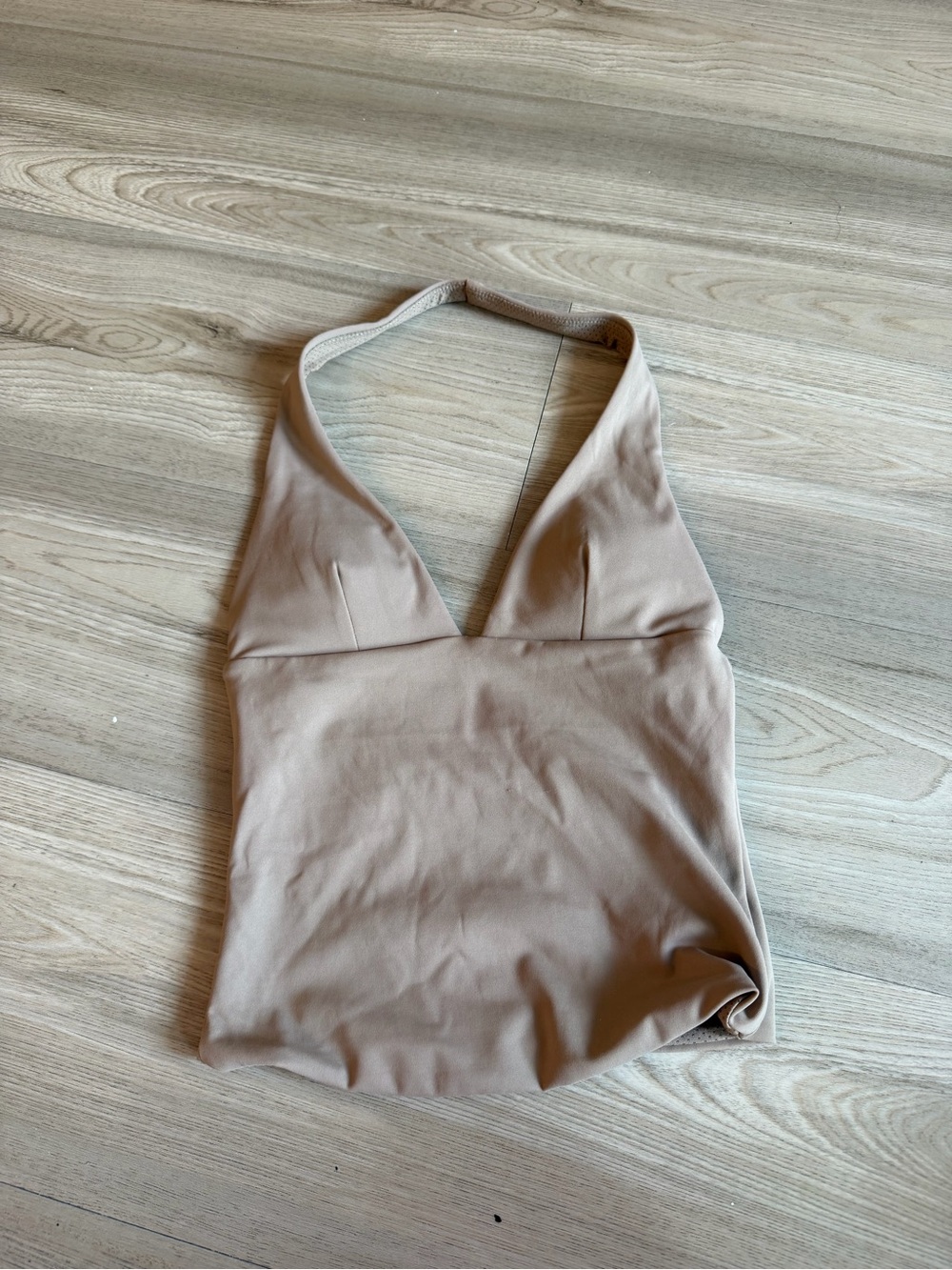 Halter V-Neck Camisole in Light Taupe